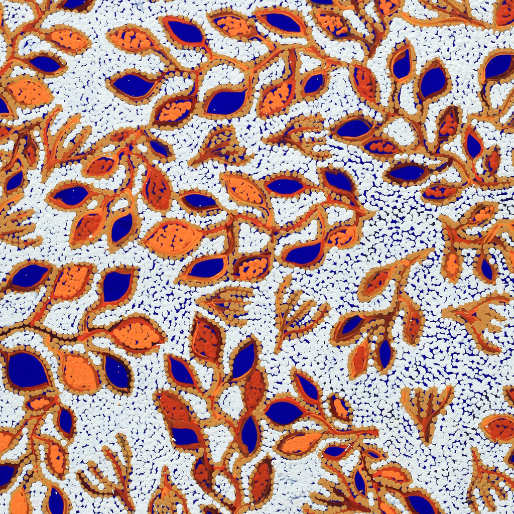 Aboriginal Artwork by Juliette Nampijinpa Brown, Ngapa Jukurrpa (Water Dreaming) - Mikanji, 91x61cm