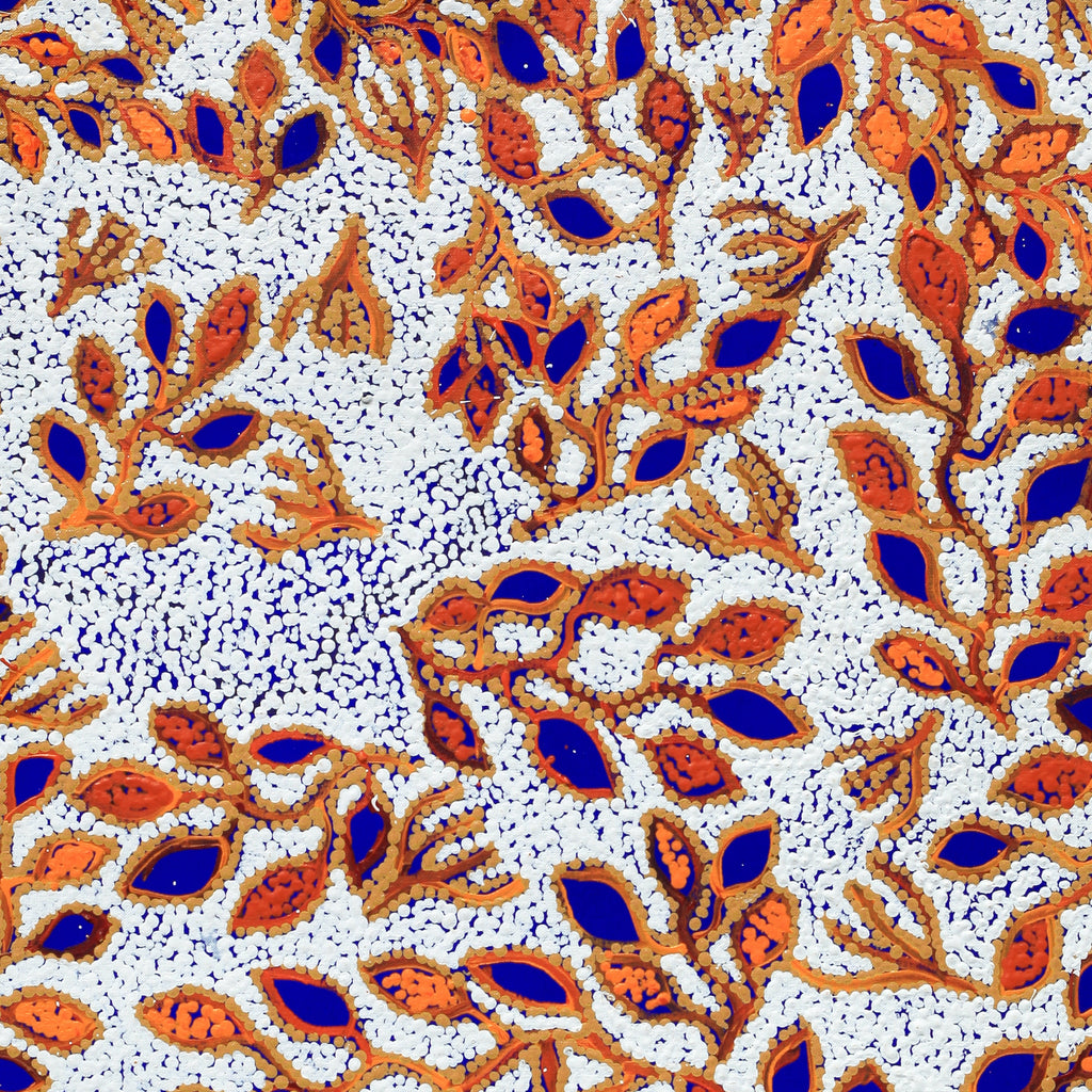 Aboriginal Artwork by Juliette Nampijinpa Brown, Ngapa Jukurrpa (Water Dreaming) - Mikanji, 91x61cm