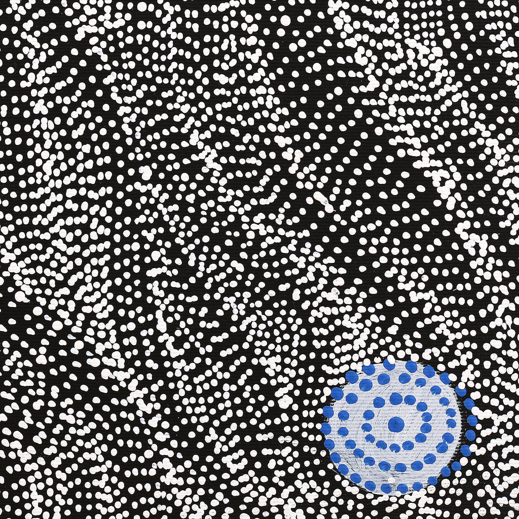 Aboriginal Artwork by Justinna Napaljarri Sims, Napaljarri-Warnu Jukurrpa (Seven Sisters Dreaming), 30x30cm