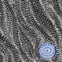 Aboriginal Artwork by Justinna Napaljarri Sims, Napaljarri-Warnu Jukurrpa (Seven Sisters Dreaming), 30x30cm