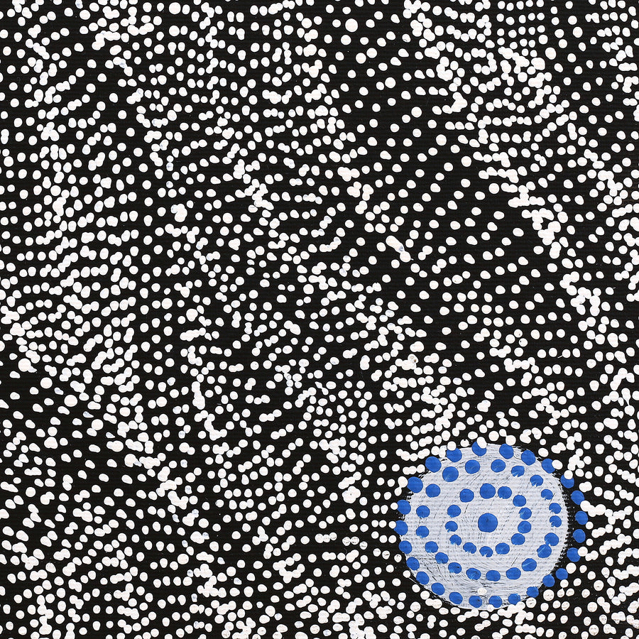 Aboriginal Artwork by Justinna Napaljarri Sims, Napaljarri-Warnu Jukurrpa (Seven Sisters Dreaming), 30x30cm