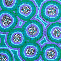 Aboriginal Artwork by Kaylisha Napaljarri Ross, Ngatijirri Jukurrpa (Budgerigar Dreaming), 30x30cm