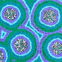 Aboriginal Artwork by Kaylisha Napaljarri Ross, Ngatijirri Jukurrpa (Budgerigar Dreaming), 30x30cm