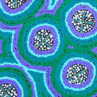 Aboriginal Artwork by Kaylisha Napaljarri Ross, Ngatijirri Jukurrpa (Budgerigar Dreaming), 30x30cm