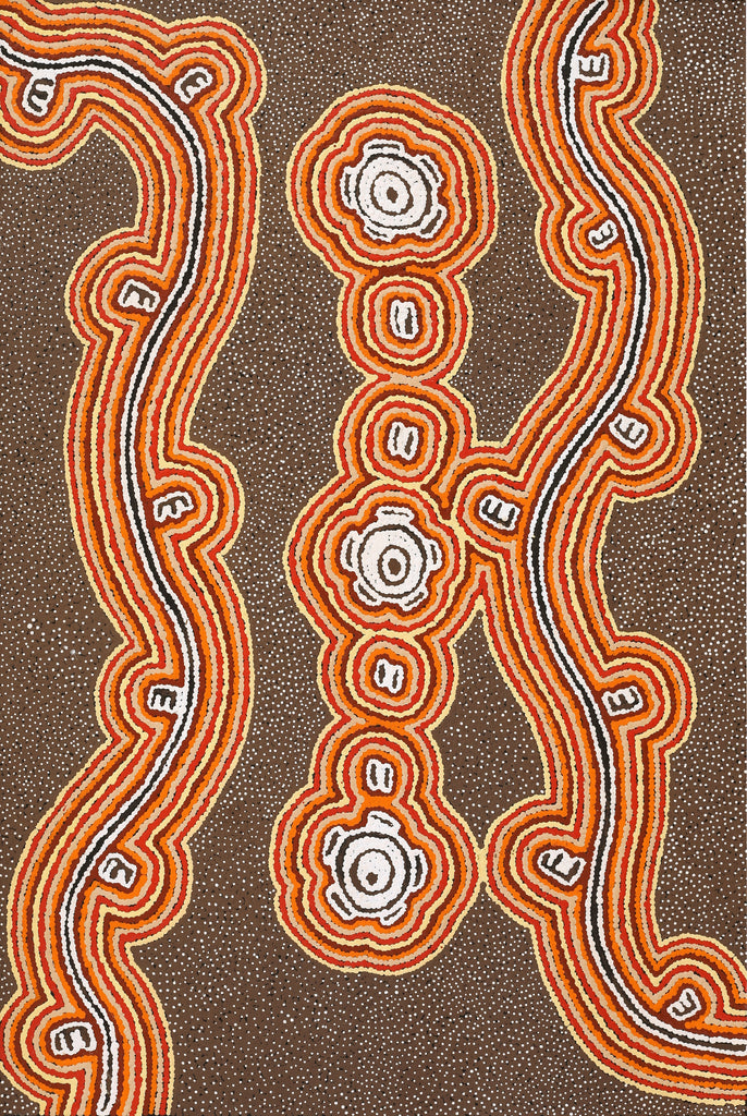 Aboriginal Artwork by Kara Napangardi Ross, Pamapardu Jukurrpa (Flying Ant Dreaming) - Warntungurru, 91x61cm