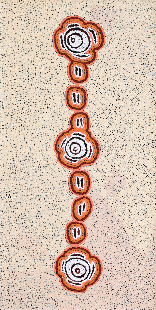 Aboriginal Artwork by Kara Napangardi Ross, Pamapardu Jukurrpa (Flying Ant Dreaming) - Warntungurru, 91x46cm