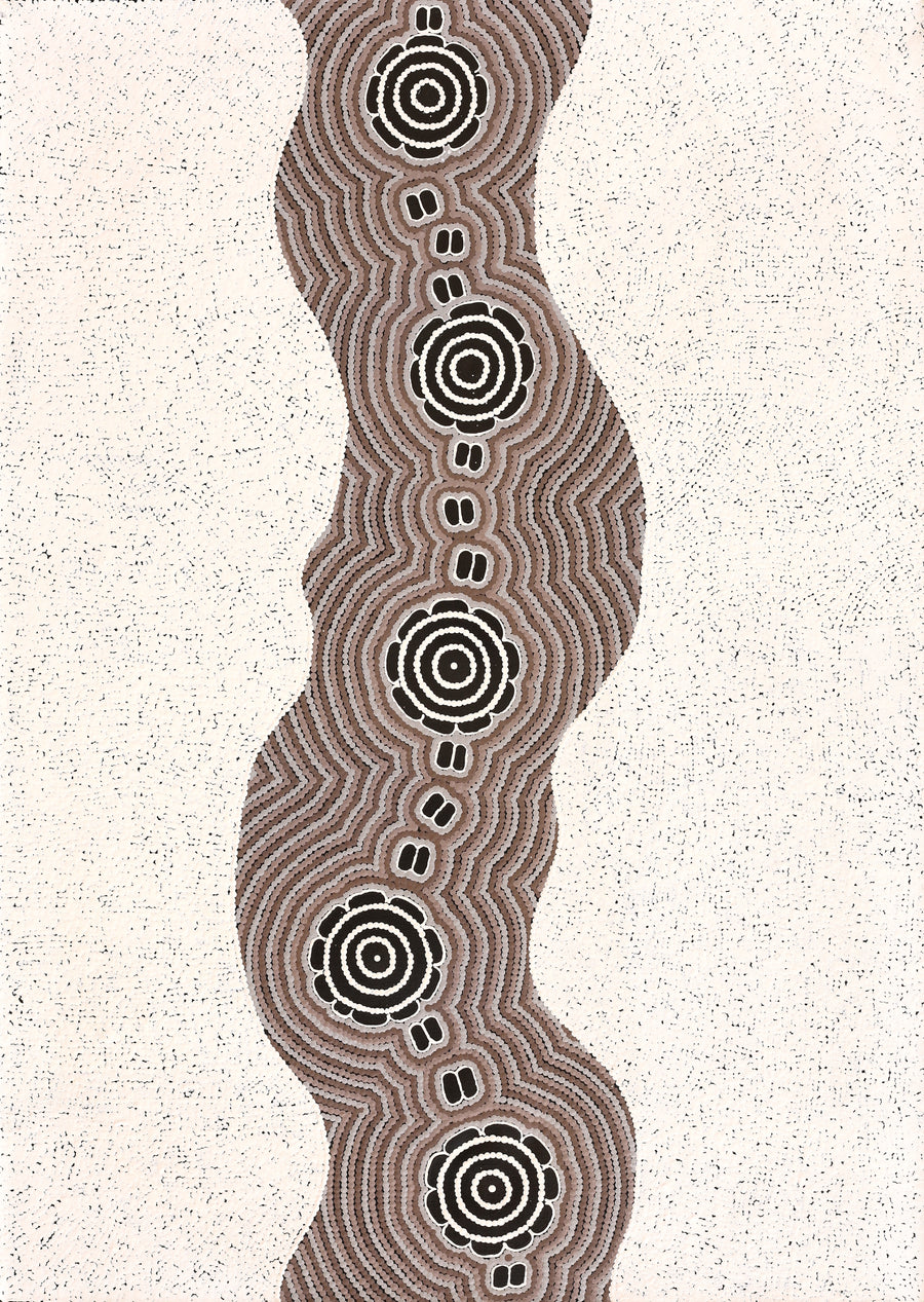 Aboriginal Artwork by Kara Napangardi Ross, Pamapardu Jukurrpa (Flying Ant Dreaming) - Warntungurru, 107x76cm
