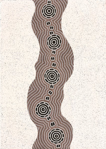 Aboriginal Artwork by Kara Napangardi Ross, Pamapardu Jukurrpa (Flying Ant Dreaming) - Warntungurru, 107x76cm - ART ARK®