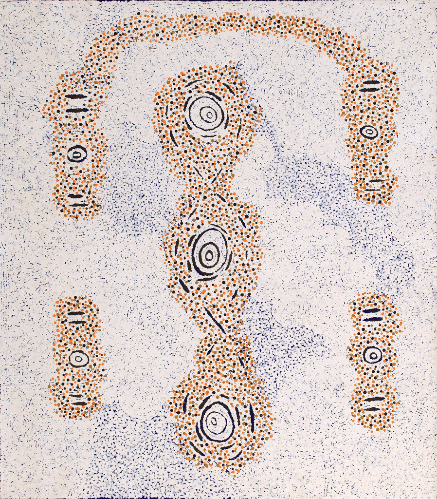 Aboriginal Artwork by Kara Napangardi Ross, Pamapardu Jukurrpa (Flying Ant Dreaming) - Warntungurru, 122x107cm - ART ARK®