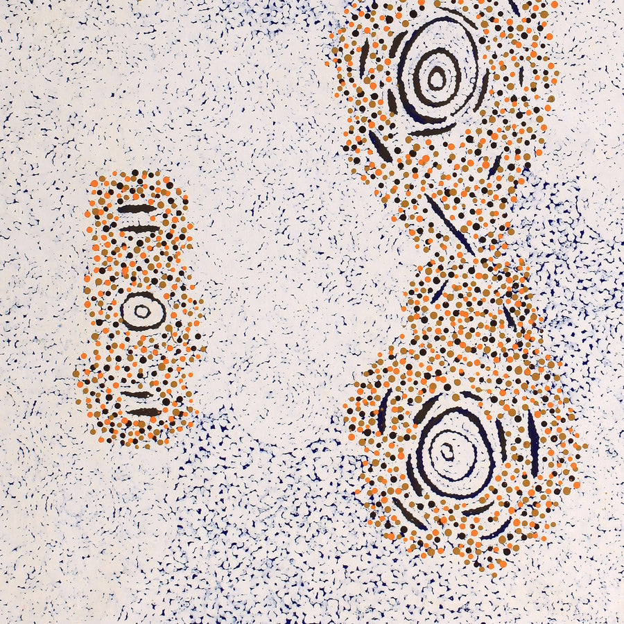 Aboriginal Artwork by Kara Napangardi Ross, Pamapardu Jukurrpa (Flying Ant Dreaming) - Warntungurru, 122x107cm