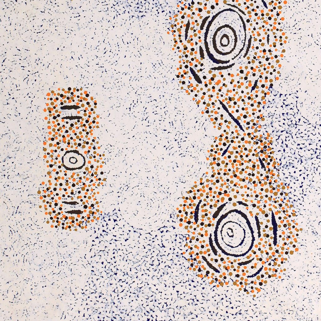 Aboriginal Artwork by Kara Napangardi Ross, Pamapardu Jukurrpa (Flying Ant Dreaming) - Warntungurru, 122x107cm - ART ARK®