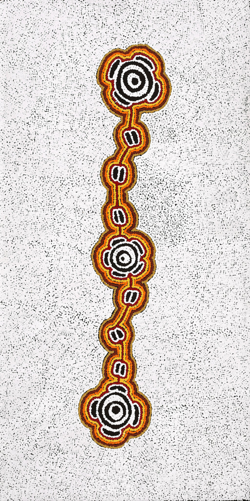 Aboriginal Artwork by Kara Napangardi Ross, Pamapardu Jukurrpa (Flying Ant Dreaming) - Warntungurru, 122x61cm
