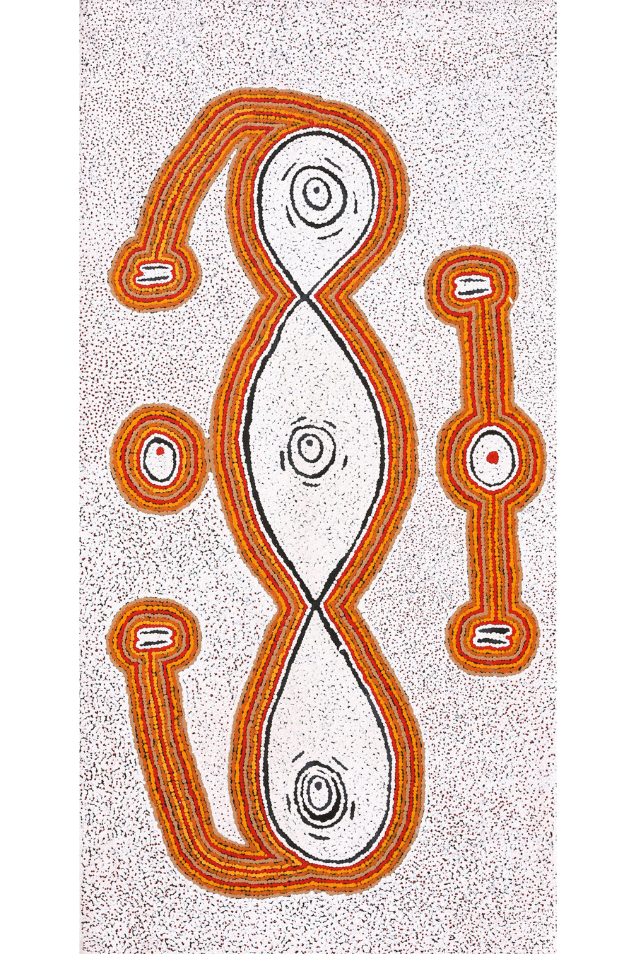 Aboriginal Artwork by Kara Napangardi Ross, Pamapardu Jukurrpa (Flying Ant Dreaming) - Warntungurru, 122x61cm