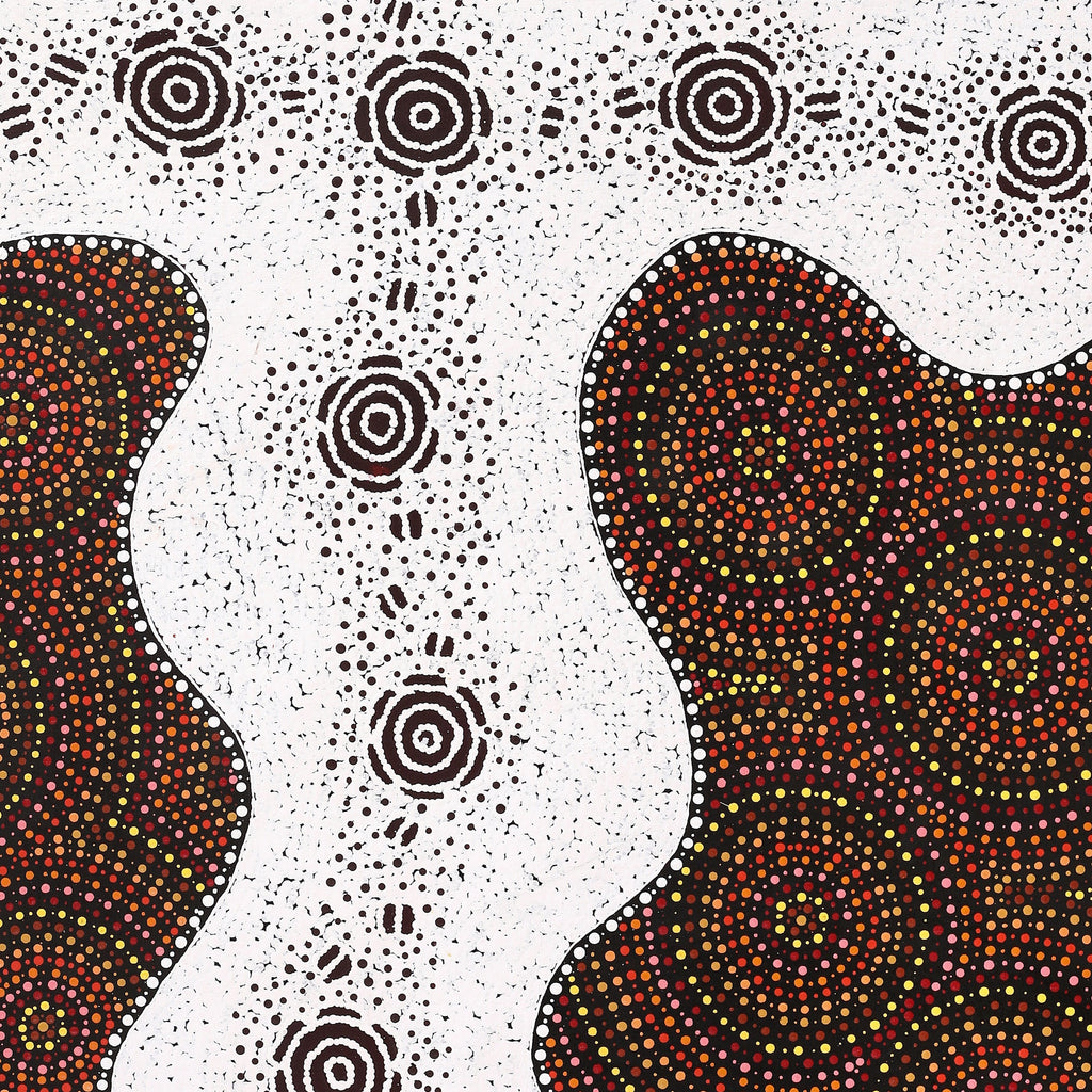 Aboriginal Artwork by Kara Napangardi Ross, Pamapardu Jukurrpa (Flying Ant Dreaming) - Warntungurru, 152x91cm - ART ARK®