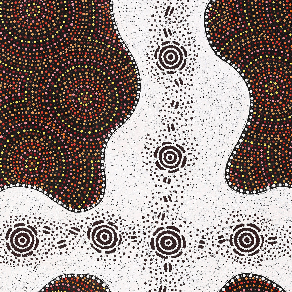 Aboriginal Artwork by Kara Napangardi Ross, Pamapardu Jukurrpa (Flying Ant Dreaming) - Warntungurru, 152x91cm