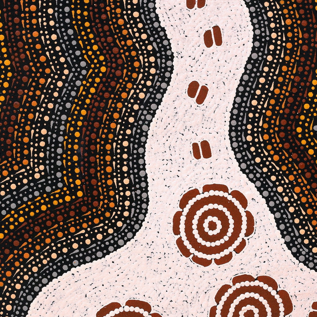 Aboriginal Artwork by Kara Napangardi Ross, Pamapardu Jukurrpa (Flying Ant Dreaming) - Warntungurru, 61x46cm