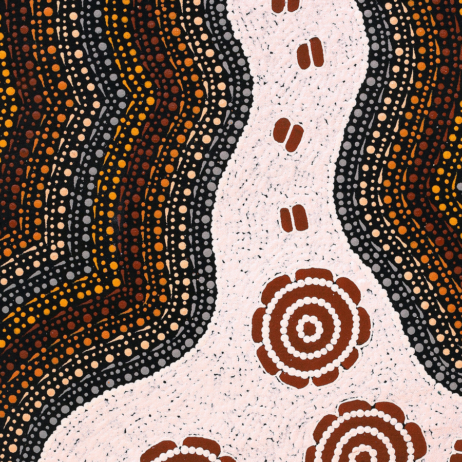 Aboriginal Artwork by Kara Napangardi Ross, Pamapardu Jukurrpa (Flying Ant Dreaming) - Warntungurru, 61x46cm