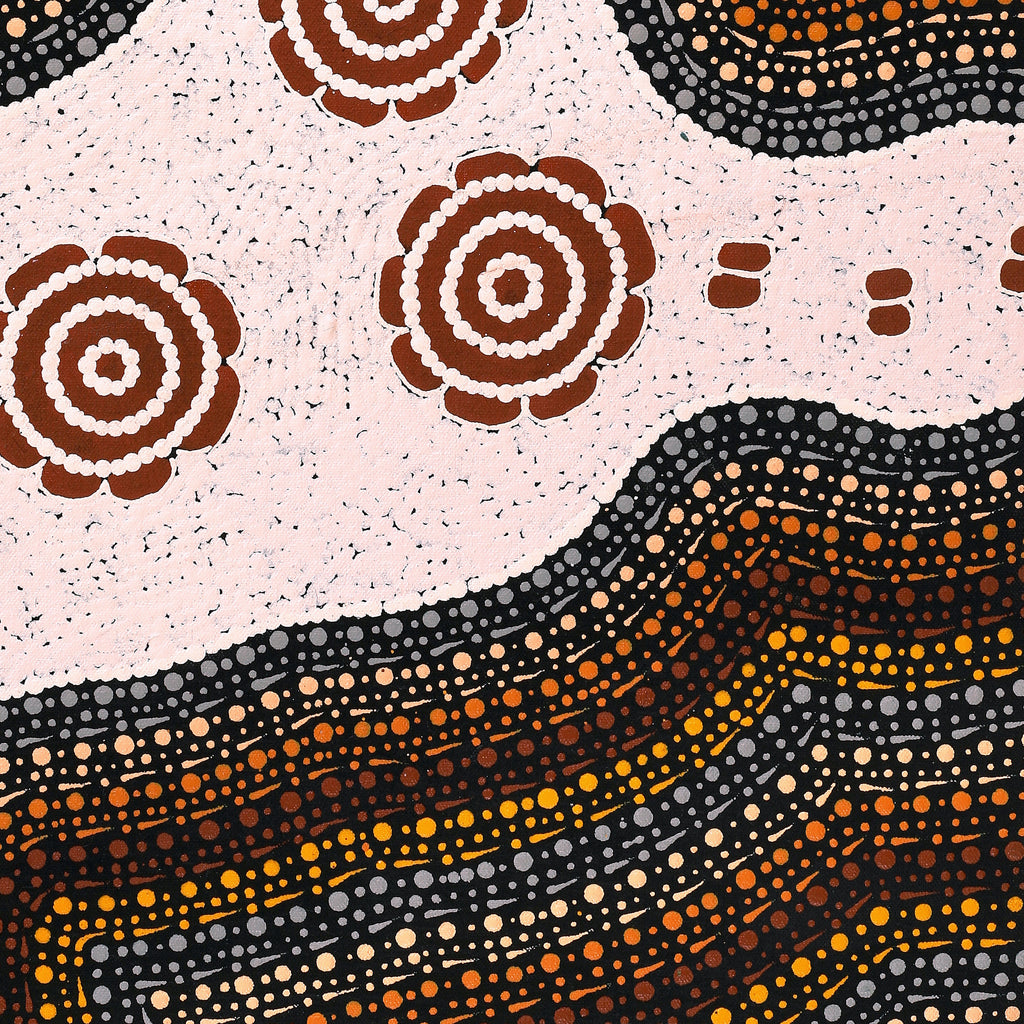 Aboriginal Artwork by Kara Napangardi Ross, Pamapardu Jukurrpa (Flying Ant Dreaming) - Warntungurru, 61x46cm - ART ARK®