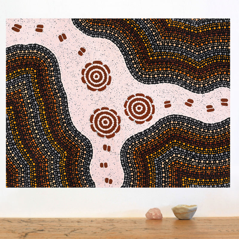 Aboriginal Artwork by Kara Napangardi Ross, Pamapardu Jukurrpa (Flying Ant Dreaming) - Warntungurru, 61x46cm