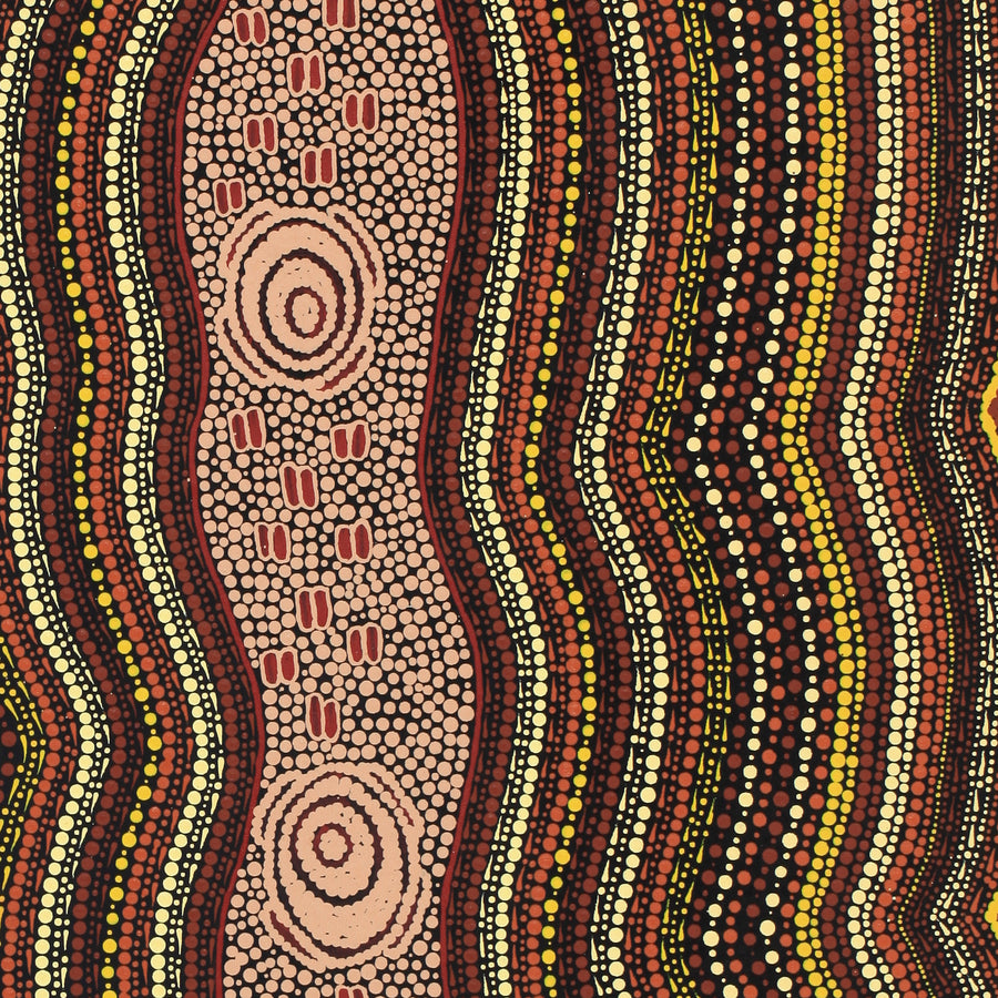Aboriginal Artwork by Kara Napangardi Ross, Pamapardu Jukurrpa (Flying Ant Dreaming) - Warntungurru, 76x61cm