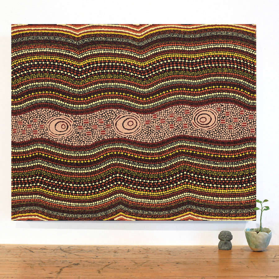 Aboriginal Artwork by Kara Napangardi Ross, Pamapardu Jukurrpa (Flying Ant Dreaming) - Warntungurru, 76x61cm