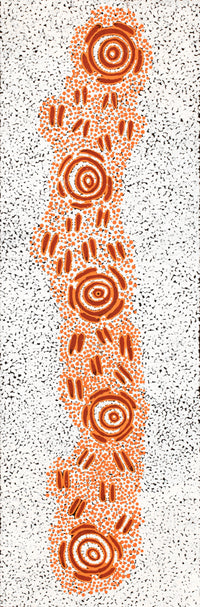 Aboriginal Artwork by Kara Napangardi Ross, Pamapardu Jukurrpa (Flying Ant Dreaming) - Warntungurru, 91x30cm