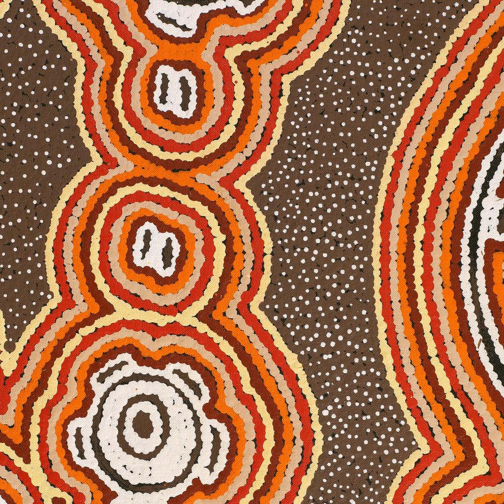 Aboriginal Artwork by Kara Napangardi Ross, Pamapardu Jukurrpa (Flying Ant Dreaming) - Warntungurru, 91x61cm - ART ARK®