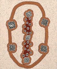Aboriginal Artwork by Kara Napangardi Ross, Pamapardu Jukurrpa (Flying Ant Dreaming) - Warntungurru, 91x76cm