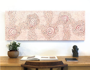 Aboriginal Artwork by Kara Napangardi Ross, Pamapardu Jukurrpa (Flying Ant Dreaming) - Warntungurru, 122x46cm - ART ARK®