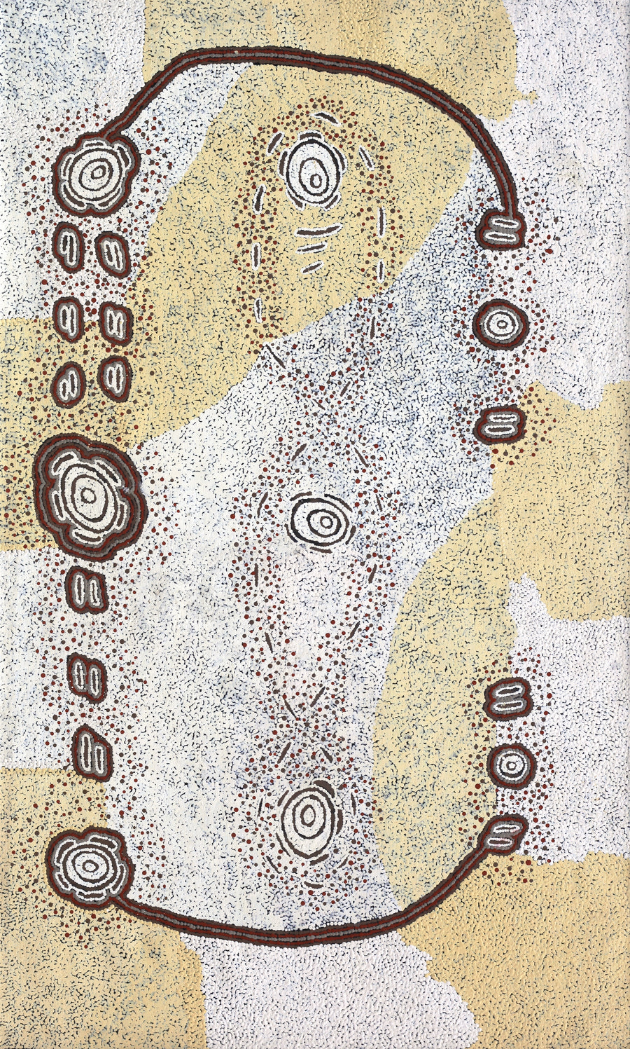 Aboriginal Artwork by Kara Napangardi Ross, Pamapardu Jukurrpa (Flying Ant Dreaming) - Warntungurru, 152x91cm