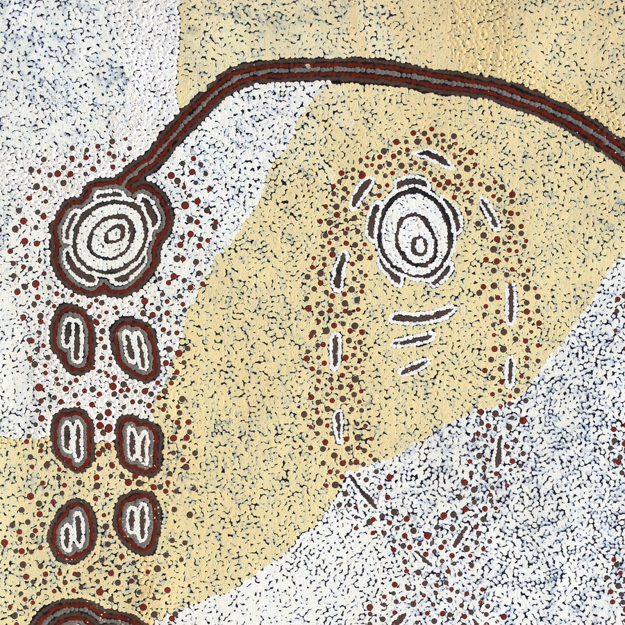 Aboriginal Artwork by Kara Napangardi Ross, Pamapardu Jukurrpa (Flying Ant Dreaming) - Warntungurru, 152x91cm