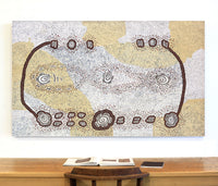 Aboriginal Artwork by Kara Napangardi Ross, Pamapardu Jukurrpa (Flying Ant Dreaming) - Warntungurru, 152x91cm