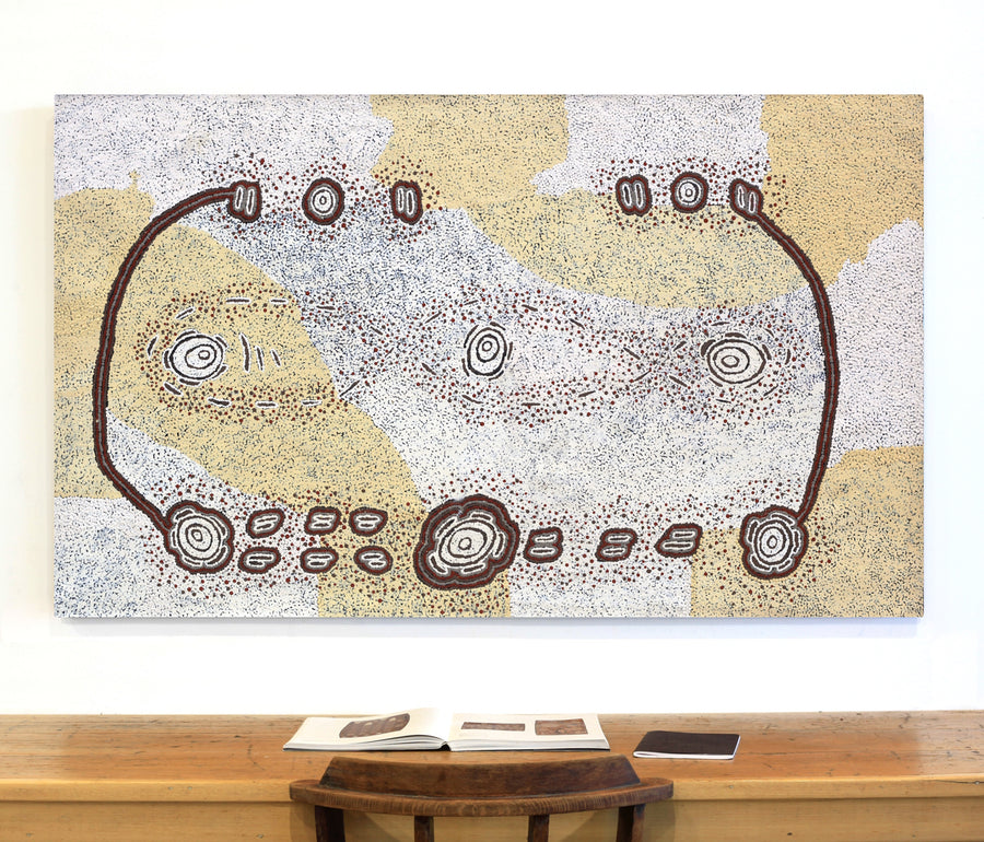 Aboriginal Artwork by Kara Napangardi Ross, Pamapardu Jukurrpa (Flying Ant Dreaming) - Warntungurru, 152x91cm