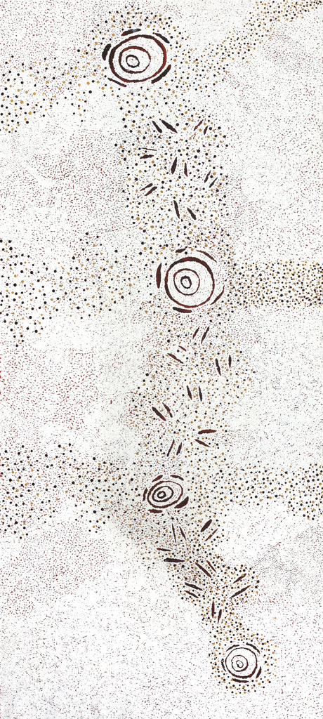 Aboriginal Artwork by Kara Napangardi Ross, Pamapardu Jukurrpa (Flying Ant Dreaming) - Warntungurru, 203x91cm