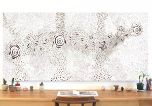 Aboriginal Artwork by Kara Napangardi Ross, Pamapardu Jukurrpa (Flying Ant Dreaming)  - Warntungurru, 203x91cm - ART ARK®