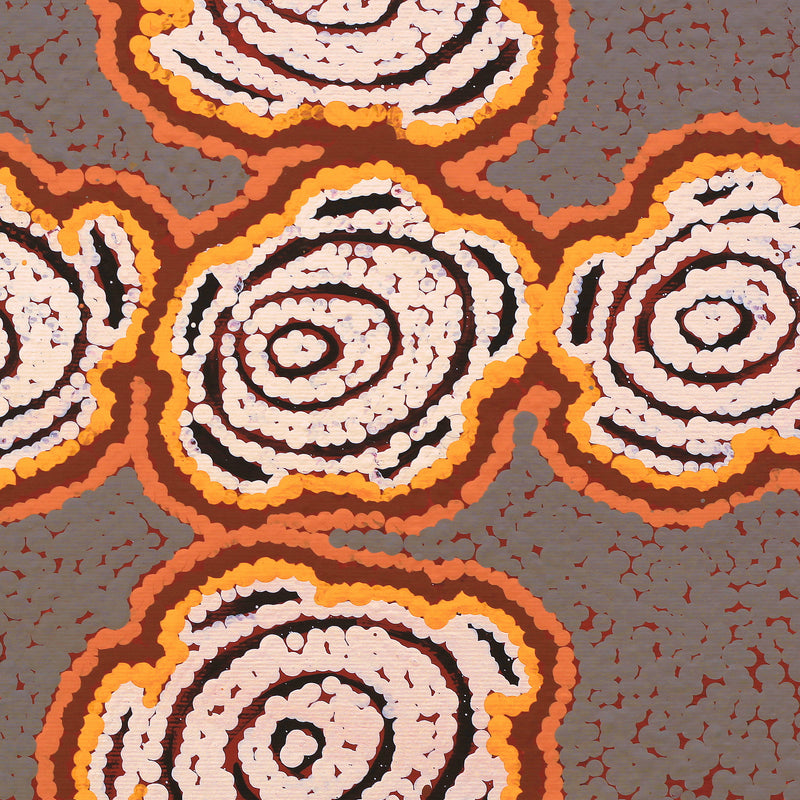 Aboriginal Artwork by Kara Napangardi Ross, Pamapardu Jukurrpa (Flying Ant Dreaming) - Warntungurru, 30x30cm