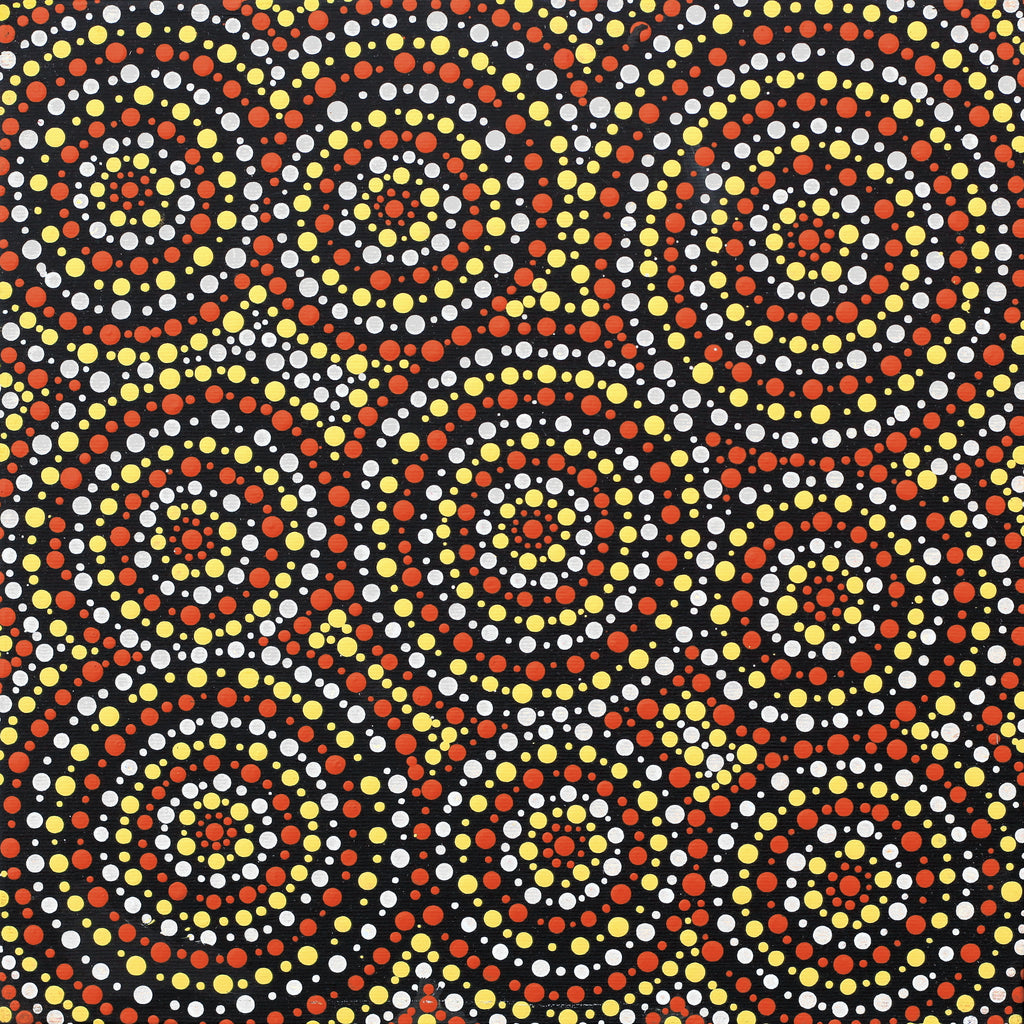 Aboriginal Artwork by Kara Napangardi Ross, Pamapardu Jukurrpa (Flying Ant Dreaming) - Warntungurru, 30x30cm - ART ARK®