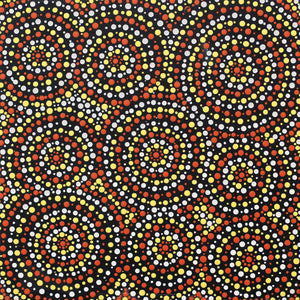 Aboriginal Artwork by Kara Napangardi Ross, Pamapardu Jukurrpa (Flying Ant Dreaming) - Warntungurru, 30x30cm - ART ARK®
