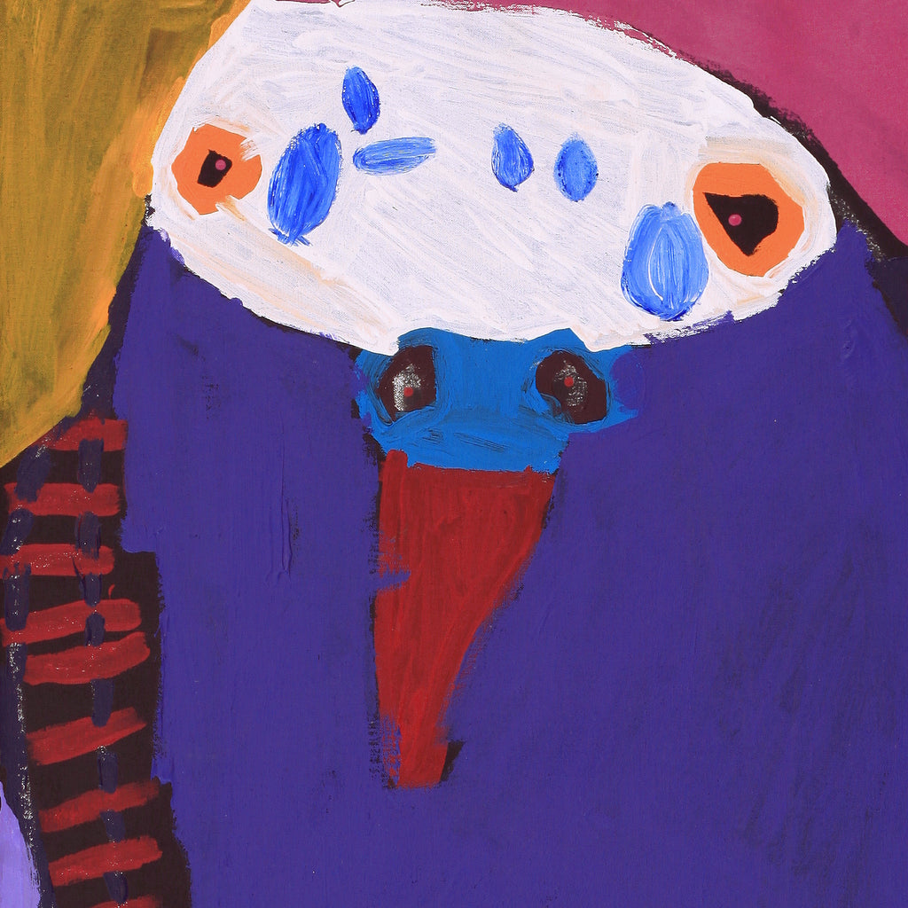 Aboriginal Artwork by Karen Napaljarri Barnes, Budgie, 107x61cm