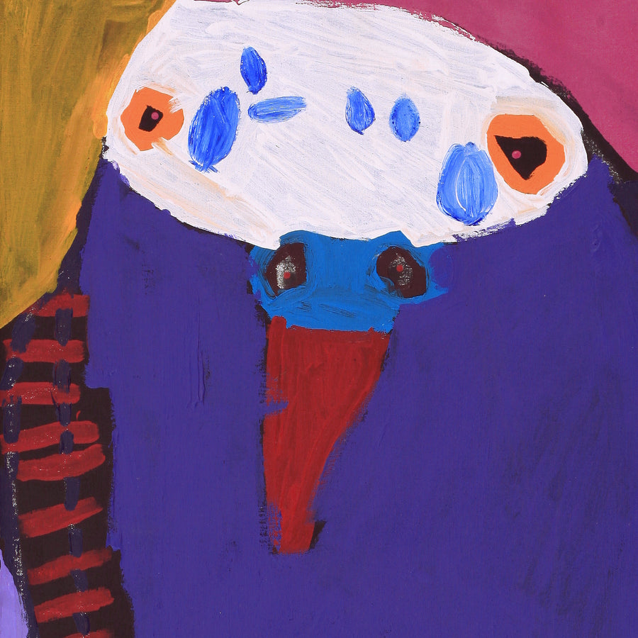 Aboriginal Artwork by Karen Napaljarri Barnes, Budgie, 107x61cm