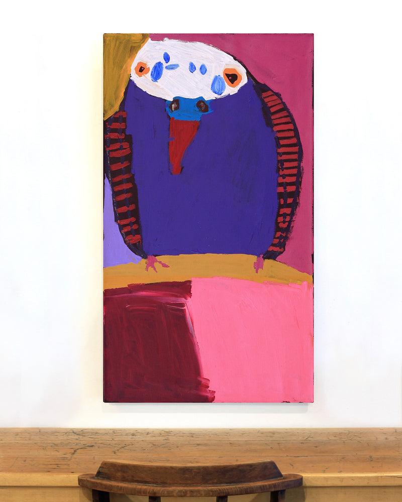 Aboriginal Artwork by Karen Napaljarri Barnes, Budgie, 107x61cm