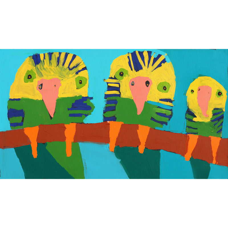 Aboriginal Artwork by Karen Napaljarri Barnes, Ngatijirri Jukurrpa (Budgerigar Dreaming), 107x61cm