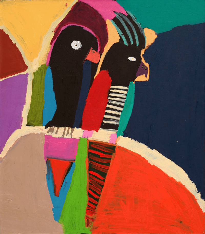 Aboriginal Artwork by Karen Napaljarri Barnes, Birds, 122x107cm