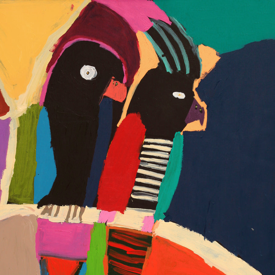 Aboriginal Artwork by Karen Napaljarri Barnes, Birds, 122x107cm