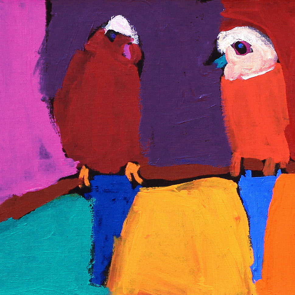 Aboriginal Artwork by Karen Napaljarri Barnes, Birds, 152x30cm