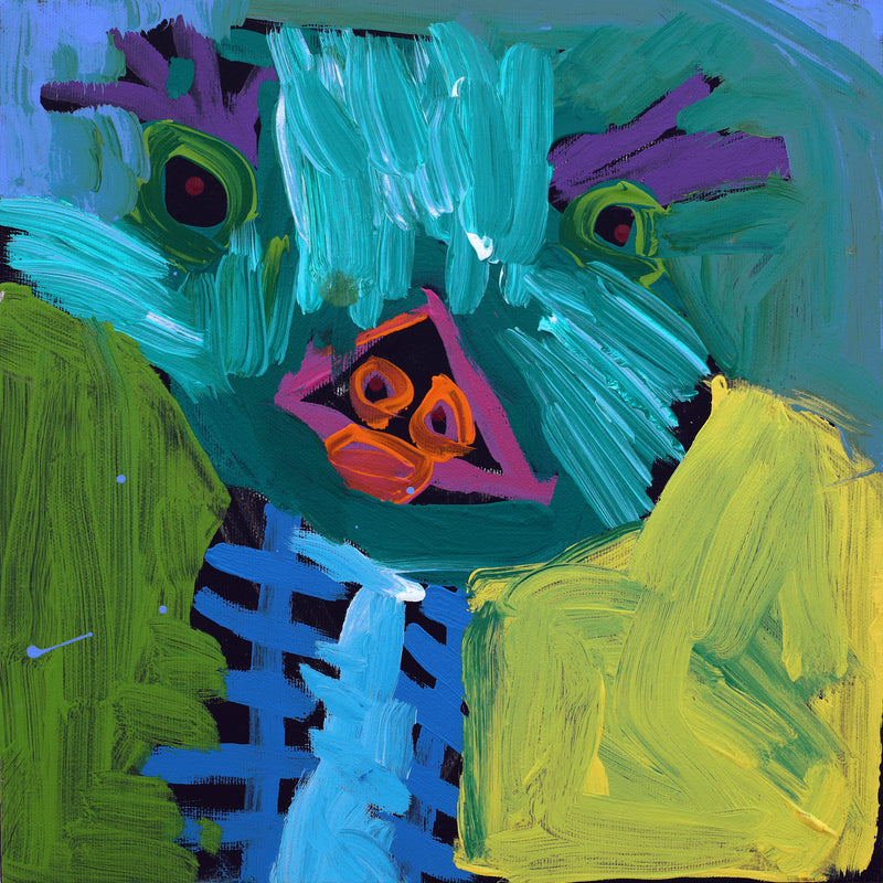 Aboriginal Artwork by Karen Napaljarri Barnes, Emu, 30x30cm