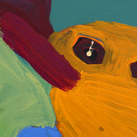 Aboriginal Artwork by Karen Napaljarri Barnes, Bird, 30x30cm