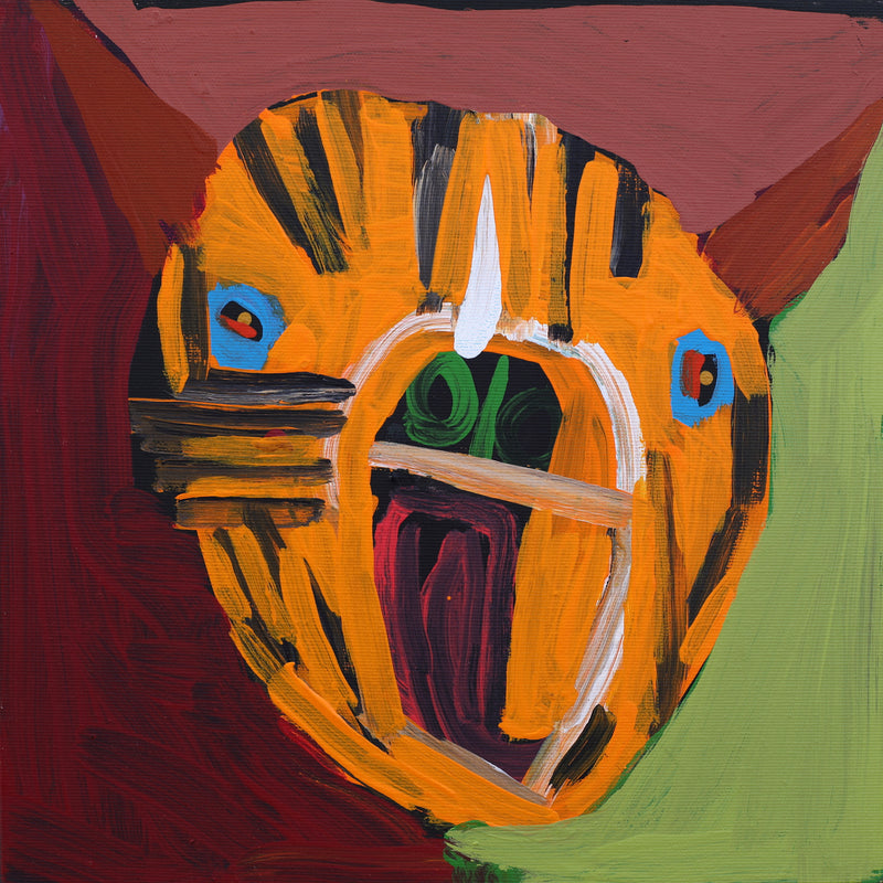 Aboriginal Artwork by Karen Napaljarri Barnes, Dog, 30x30cm