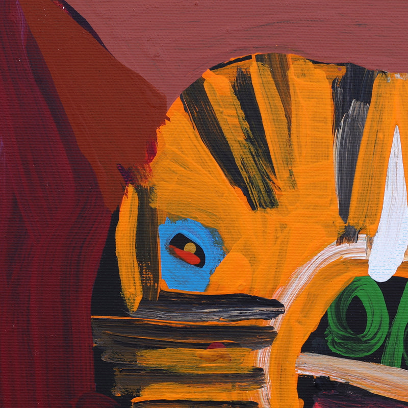 Aboriginal Artwork by Karen Napaljarri Barnes, Dog, 30x30cm