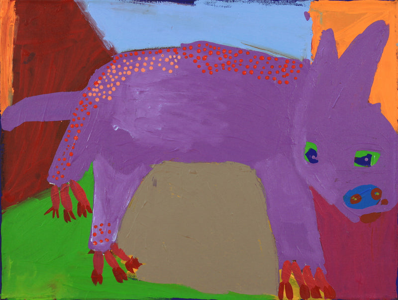 Aboriginal Artwork by Karen Napaljarri Barnes, Wombat, 61x46cm